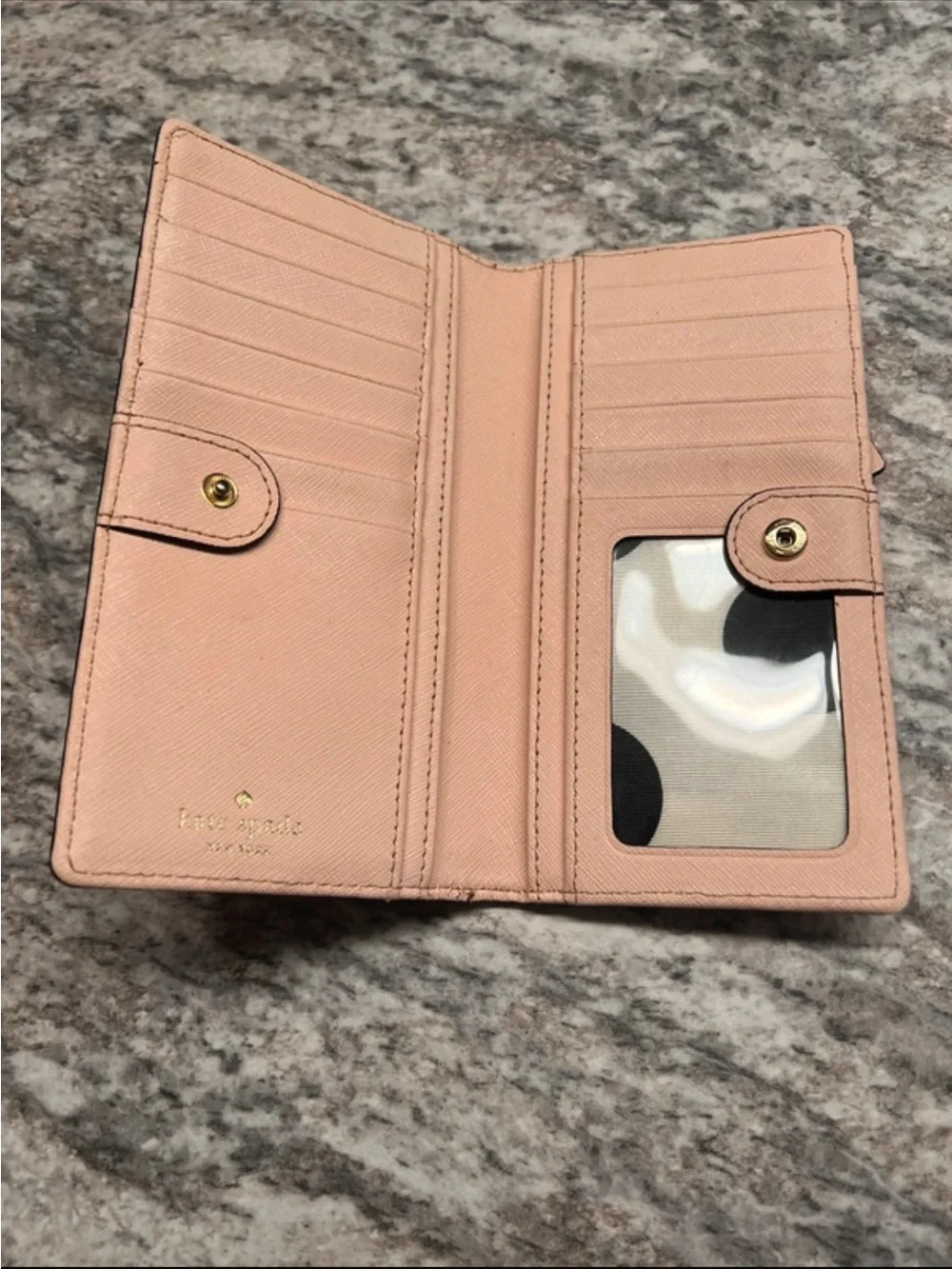 Kate Spade New York Two-Tone Pink and Black Zip Wallet